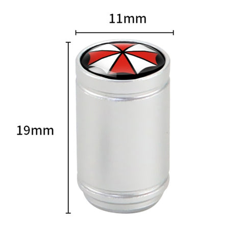 4pcs /Set Umbrella Metal Tire Valve Caps Automobile Universal Modified Valve Covers