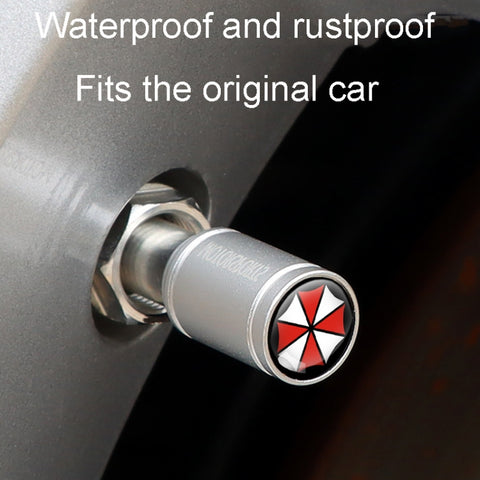 4pcs /Set Umbrella Metal Tire Valve Caps Automobile Universal Modified Valve Covers