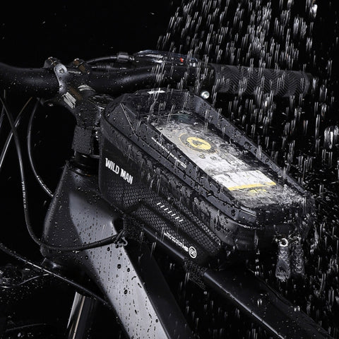 WILD MAN MS66 1.2L EVA Hard Shell Bicycle Front Beam Bag Cycling Touch Screen Phone Bag, MS66