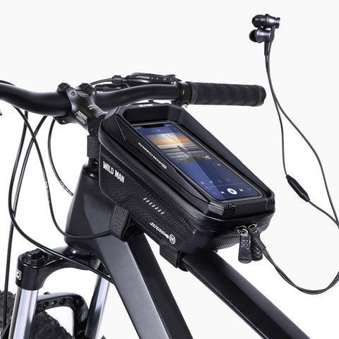 WILD MAN MS66 1.2L EVA Hard Shell Bicycle Front Beam Bag Cycling Touch Screen Phone Bag, MS66