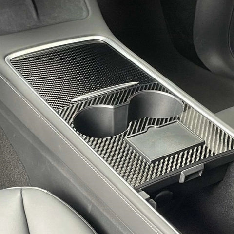 For Tesla Model 3 / Y Carbon Fiber Center Panel Protective Film Anti-Scratch Car Interior, Light, Matte