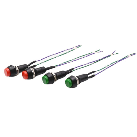 2pcs Car Modification Horn Switch Universal Button Modification Small Switch, Red Button, Green Button
