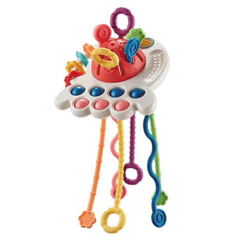 Baby Puzzle Fun Finger Pumping Toys Enlightenment Early Teaching Toys, Octopus (Blue), Octopus (Red), Cartoon Crab (Orange), Cartoon Crab (Green), Rocket (Blue), Rocket (Red), Flying Sword (Red), Flying Sword (White), Crab, Space Ship, Mobile Phone Rab...