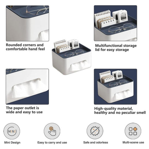Multifunctional Tissue Box Napkin Container Organizer Box for Remote Control