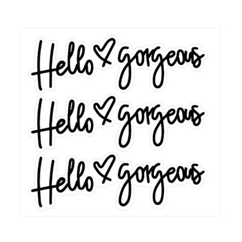 Hello gorgeous Car Stickers Inverted Rear Mirror Glass Sticker, Hello gorgeous