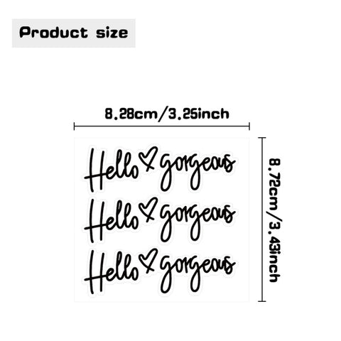 Hello gorgeous Car Stickers Inverted Rear Mirror Glass Sticker, Hello gorgeous