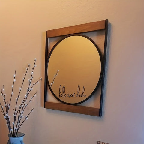 2pcs /Set Waterproof and Oilproof Vinyl Stickers Mirror Decorative Stickers, Hello sweet cheeks, You look amazing