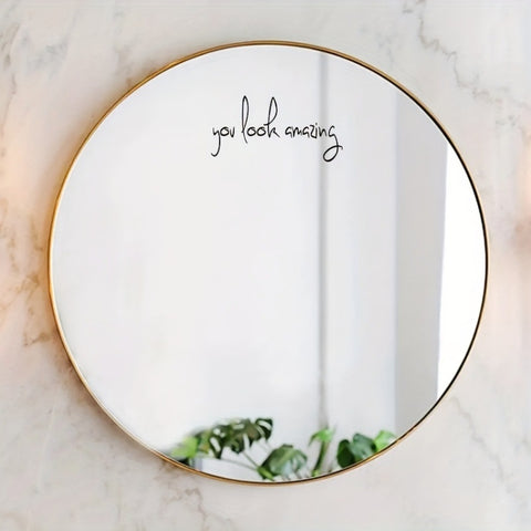 2pcs /Set Waterproof and Oilproof Vinyl Stickers Mirror Decorative Stickers, Hello sweet cheeks, You look amazing