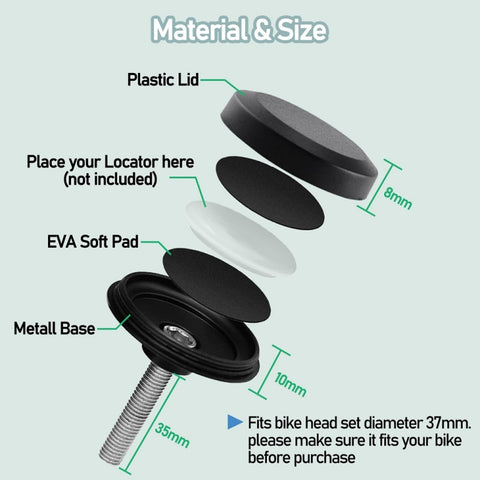 For AirTag 2nd Gen / AirTag 1st Gen Tracker Case Bicycle Hidden Headset Mount Anti-Theft Bike Locator Bracket Holder, Round, Beer Cover