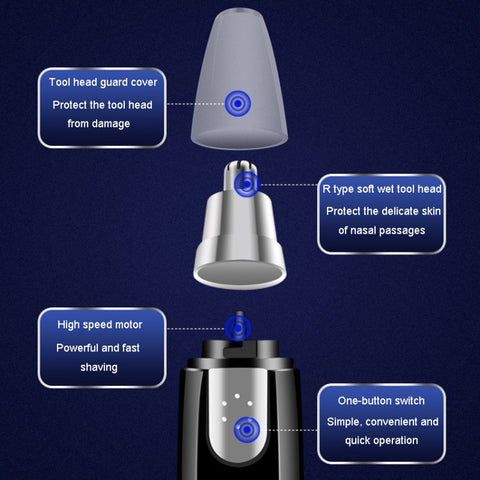 Electrical Nose Hair Trimmer Shaving Nose Hair Motorized Eyebrow Razor Nasal Cleaning Tools