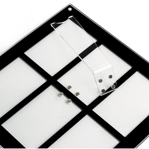 Six Palace Grid Color 3 Inch Three-Dimensional Magnet Photo Frame For Polaroids, Black, White, Fantasy, Mirror