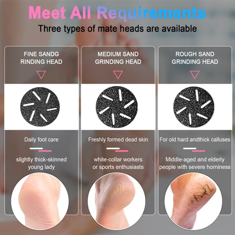 Electric Foot File Pedicure Kit Waterproof Feet Callus Remover, White, Kit 1 White, Kit 2  White, Matte Black, Kit 1 Black, Kit 2  Black