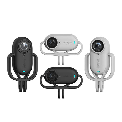 For Insta360 GO 3 AMagisn Silicone Case Camera Protective Accessories, Horizontal Gray, Vertical Gray, Horizontal Black, Vertical Black