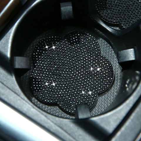 Car-mounted Diamond-filled Plum Blossom Decorated PVC Water Coaster