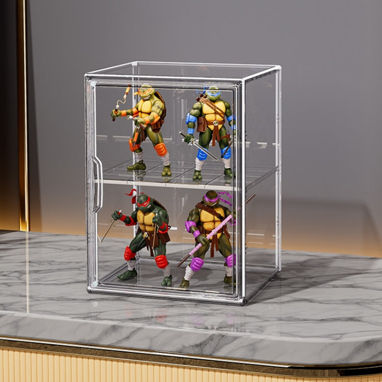 Stackable Transparent Storage Box Magnetic Suction Bookcase Handbag Display Rack, No Partitions, Single Partition, Double Partition, Three Partitions, Side Opening