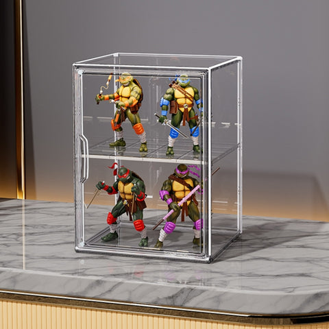 Stackable Transparent Storage Box Magnetic Suction Bookcase Handbag Display Rack, No Partitions, Single Partition, Double Partition, Three Partitions, Side Opening