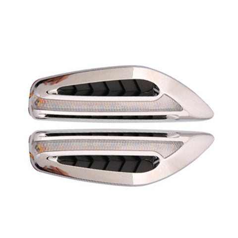 2pcs Car Fender Blade Dynamic Side Marker Lights 12V LED High Bright Daytime Running Lights, Red, White, Blue