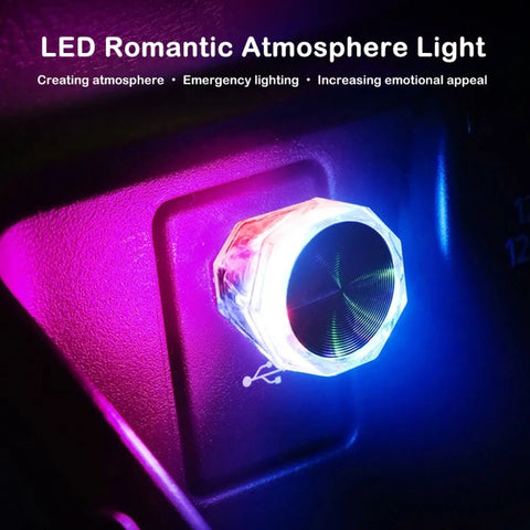 Car Diamond Model USB Ambient Light Charge-Free Plug And Play LED Decorative Lights
