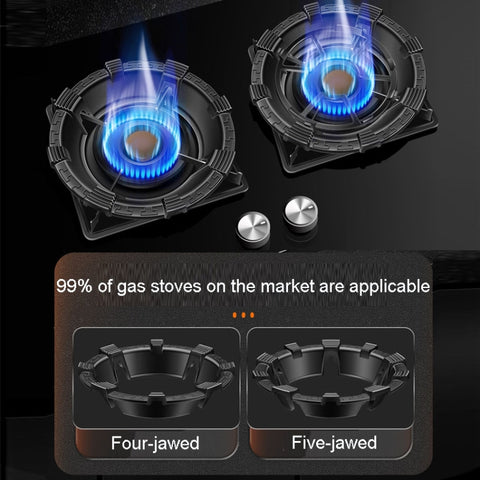 Kacheeg Household Gas Stove Gathering Fire Energy Saving Cover Kitchen Non-Slip Windscreen, Four-Jawed, Five-Jawed
