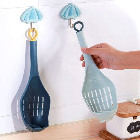 Multifunctional Garlic Press Filter Slotted Spoon Baby Food Grinding Tools, White Gray, Blue Light Blue, Deep Blue Yellow