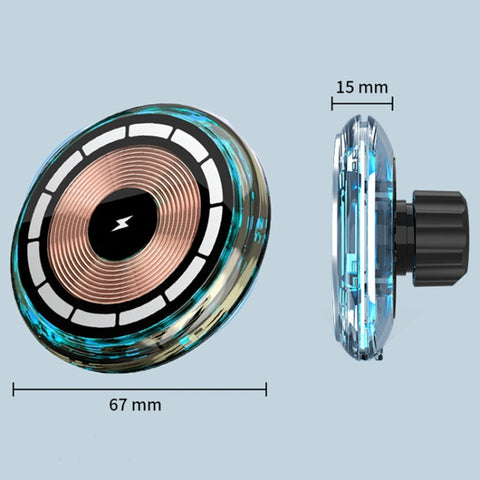 For iPhone Magsafe Magnetic Car Wireless Charger Phone Holder Light Emitting Wireless Charger, Ice Blue Breathe Light, Pickup RGB Light