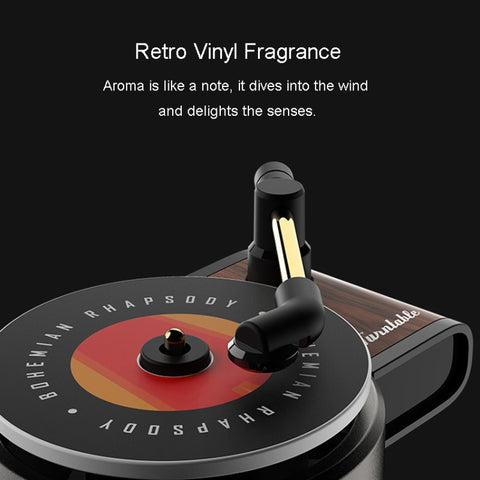 Car Aroma Diffuser Air Vent Rotating Retro Gramophone Fragrance Diffuser Ornament, Gramophone+3pcs Refill Aroma