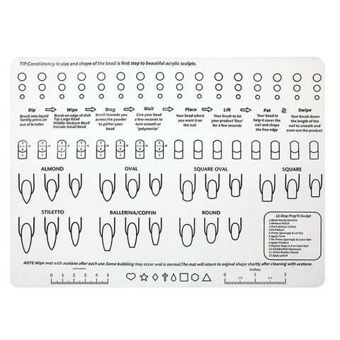 Silicone Manicure Pads Palette Practice Table Mats, 40x30x0.06cm