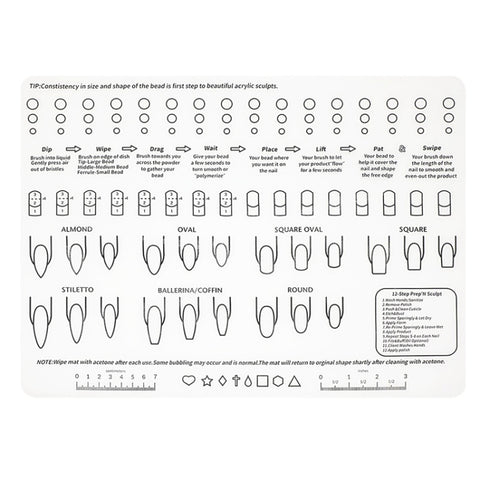 Silicone Manicure Pads Palette Practice Table Mats, 40x30x0.06cm