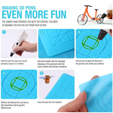 3D Printing Pen Copy Silicone DIY Painting Template Mat, Blue, Green, Transparent, Blue Large, Green Large, Transparent Large