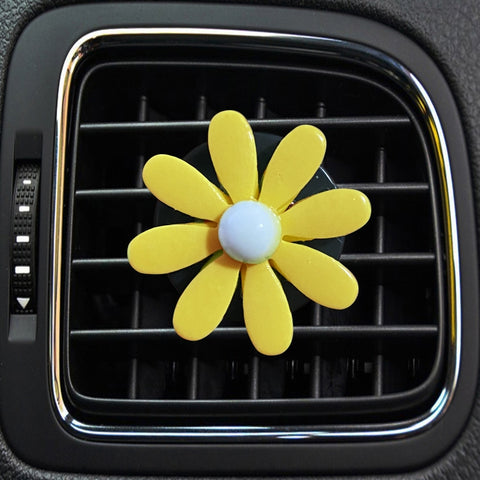 Colorful Daisy Car Decorative Air Vent Aromatherapy Clip, Blue, Pink, White, Yellow