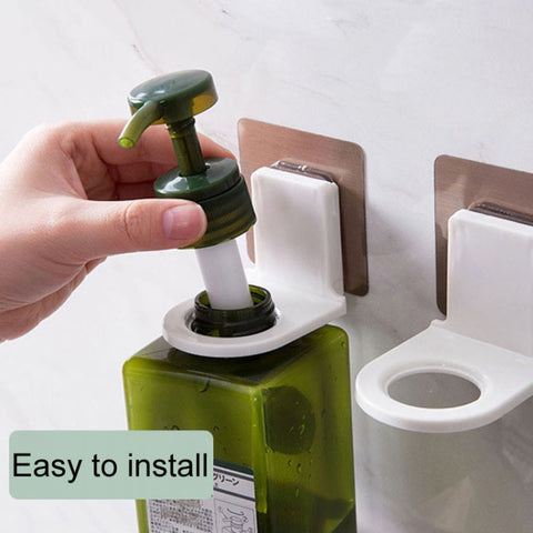 10pcs Toilet Shampoo Shower Gel Hanging Shelf No-Punch Bathroom Shelves, Transparent Patch Model, Silver Drawing Patch Model