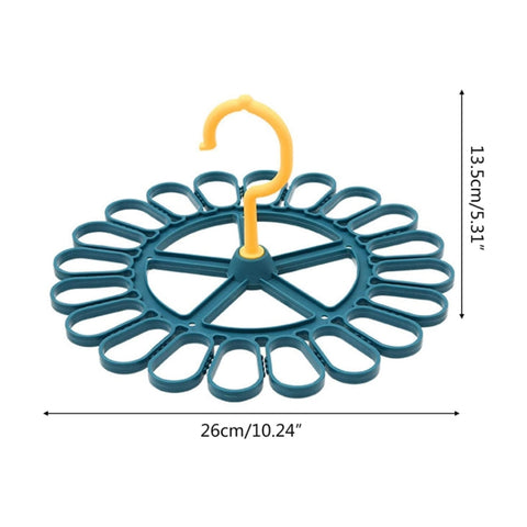 360 Degree Rotatable Sock Hanger With 20 Clips Round Laundry Drying Rack