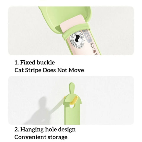 Cat Feeder Cat Strip Squeezer Pet Snack Minced Meat Feeding Spoon, Orange, Green, Beige