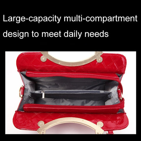 Large capacity PU Leather Diamond Pattern Ladies Handbag with Hanging Ornaments