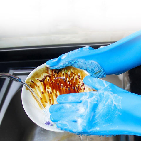 Kitchen Silicone Dishwash Gloves Male And Female Household Chores Cleaning Mitts, 160g