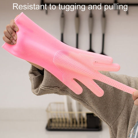 Kitchen Silicone Dishwash Gloves Male And Female Household Chores Cleaning Mitts, 160g