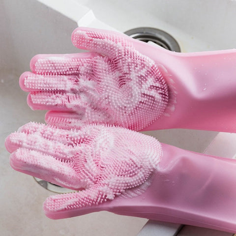 Kitchen Silicone Dishwash Gloves Male And Female Household Chores Cleaning Mitts, 160g