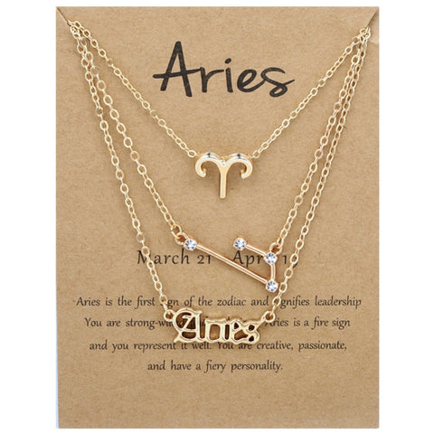 3 In 1 12 Zodiac Signs Necklace Set Retro Alphabet Symbols With Diamonds Jewelry Set, Scorpion Golden, Sagittarius Golden, Capricorn Golden, Taurus Golden, Pisces Golden, Leo Golden, Libra Golden, Cancer Golden, Aquarius Golden, Virgo Golden, Aries Gol...