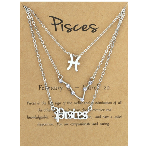 3 In 1 12 Zodiac Signs Necklace Set Retro Alphabet Symbols With Diamonds Jewelry Set, Scorpion Golden, Sagittarius Golden, Capricorn Golden, Taurus Golden, Pisces Golden, Leo Golden, Libra Golden, Cancer Golden, Aquarius Golden, Virgo Golden, Aries Gol...