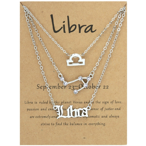 3 In 1 12 Zodiac Signs Necklace Set Retro Alphabet Symbols With Diamonds Jewelry Set, Scorpion Golden, Sagittarius Golden, Capricorn Golden, Taurus Golden, Pisces Golden, Leo Golden, Libra Golden, Cancer Golden, Aquarius Golden, Virgo Golden, Aries Gol...