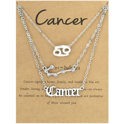3 In 1 12 Zodiac Signs Necklace Set Retro Alphabet Symbols With Diamonds Jewelry Set, Scorpion Golden, Sagittarius Golden, Capricorn Golden, Taurus Golden, Pisces Golden, Leo Golden, Libra Golden, Cancer Golden, Aquarius Golden, Virgo Golden, Aries Gol...