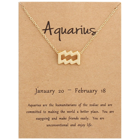 Zodiac Signs Necklace Electroplate Alloy Short Chain Jewelry, Aries Golden, Cancer Golden, Libra Golden, Virgo Golden, Leo Golden, Aquarius Golden, Pisces Golden, Taurus Golden, Capricorn Golden, Sagittarius Golden, Scorpio Golden, Gemini Golden       ...
