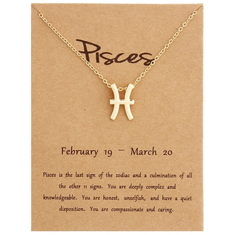 Zodiac Signs Necklace Electroplate Alloy Short Chain Jewelry, Aries Golden, Cancer Golden, Libra Golden, Virgo Golden, Leo Golden, Aquarius Golden, Pisces Golden, Taurus Golden, Capricorn Golden, Sagittarius Golden, Scorpio Golden, Gemini Golden       ...