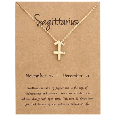 Zodiac Signs Necklace Electroplate Alloy Short Chain Jewelry, Aries Golden, Cancer Golden, Libra Golden, Virgo Golden, Leo Golden, Aquarius Golden, Pisces Golden, Taurus Golden, Capricorn Golden, Sagittarius Golden, Scorpio Golden, Gemini Golden       ...