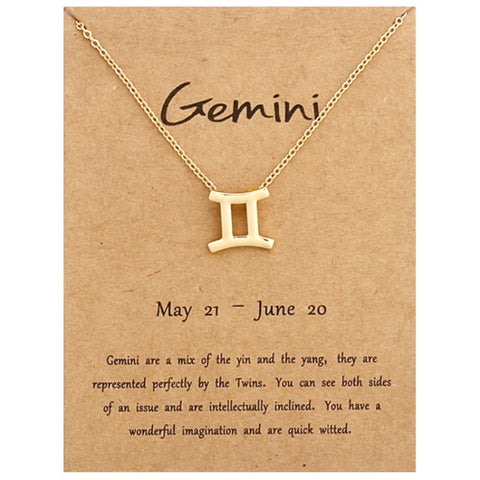 Zodiac Signs Necklace Electroplate Alloy Short Chain Jewelry, Aries Golden, Cancer Golden, Libra Golden, Virgo Golden, Leo Golden, Aquarius Golden, Pisces Golden, Taurus Golden, Capricorn Golden, Sagittarius Golden, Scorpio Golden, Gemini Golden       ...