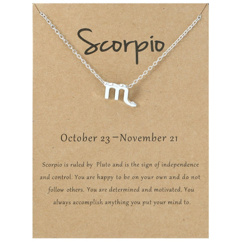 Zodiac Signs Necklace Electroplate Alloy Short Chain Jewelry, Aries Golden, Cancer Golden, Libra Golden, Virgo Golden, Leo Golden, Aquarius Golden, Pisces Golden, Taurus Golden, Capricorn Golden, Sagittarius Golden, Scorpio Golden, Gemini Golden       ...