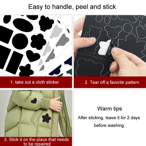Self-Adhesive Down Jacket Patch Stickers Nylon Fabric Stickers Seamless Clothes Repair Hole Decals, C Model, C Model Glossy, D Model No. 1, D Model No. 2, D Model No. 3, D Model No. 4, Whole Sheet, Whole Sheet Glossy