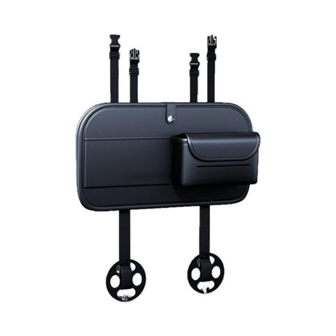 Car Rear Seat Back Storage Bag Large Capacity Foldable Chair Back Storage Pouch, Black