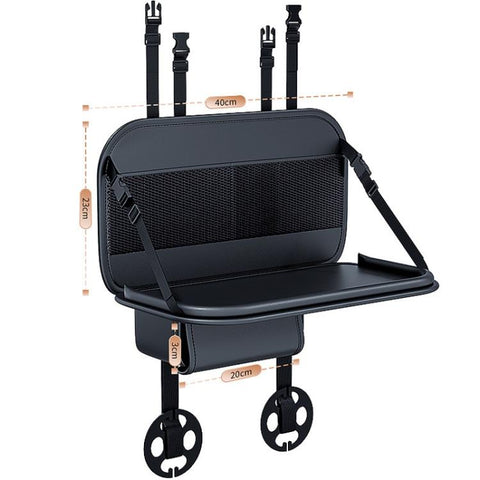 Car Rear Seat Back Storage Bag Large Capacity Foldable Chair Back Storage Pouch, Black