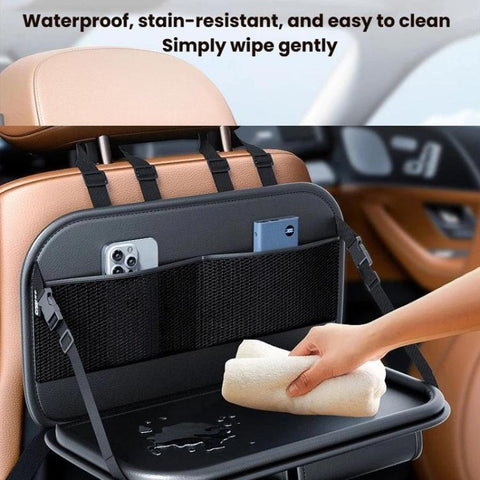 Car Rear Seat Back Storage Bag Large Capacity Foldable Chair Back Storage Pouch, Black